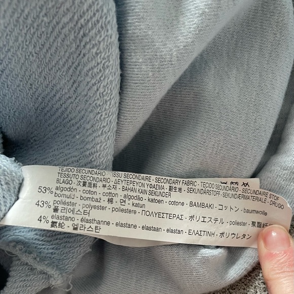 Zara Baby Blue Raw Cut Ruffled Sweatshirt - Picture 6 of 10